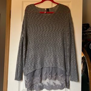 Grey lace top